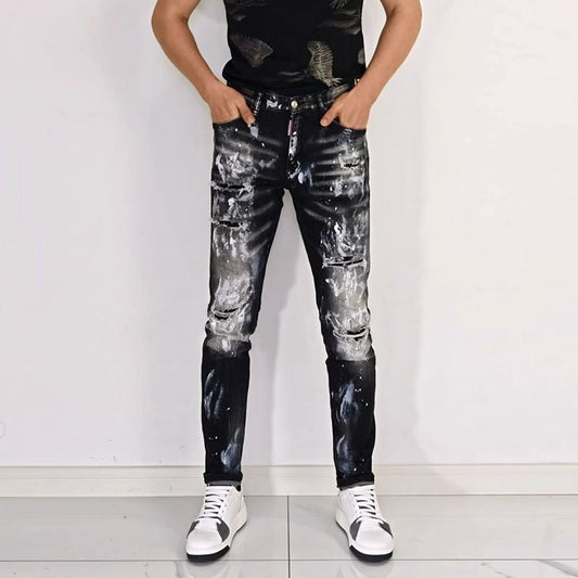 Men's Slim Fit Ripped Jeans Colouronova