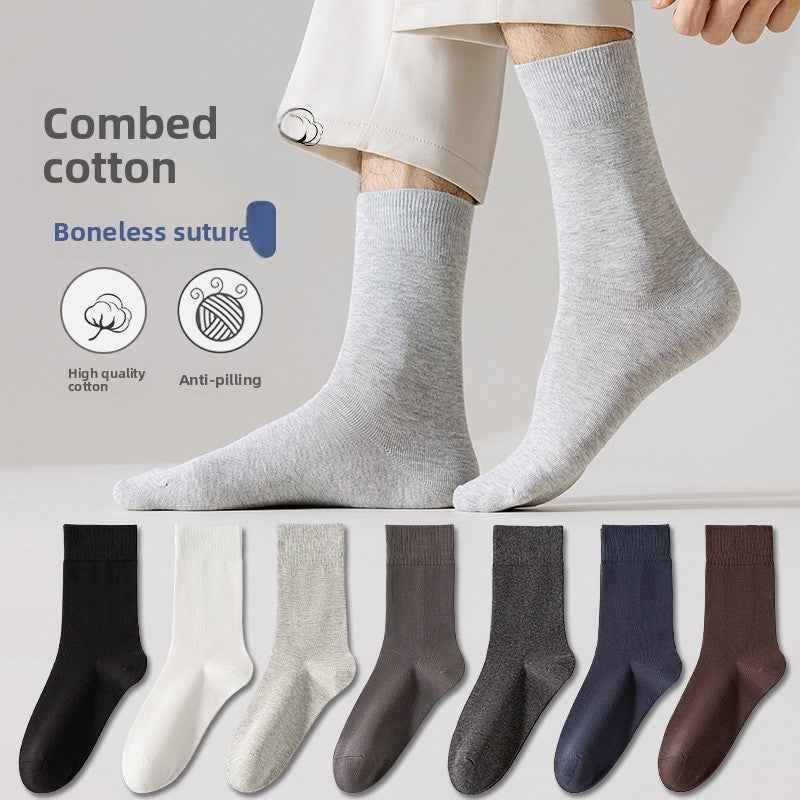 Socks - Men's Pure Color Mid-Calf
