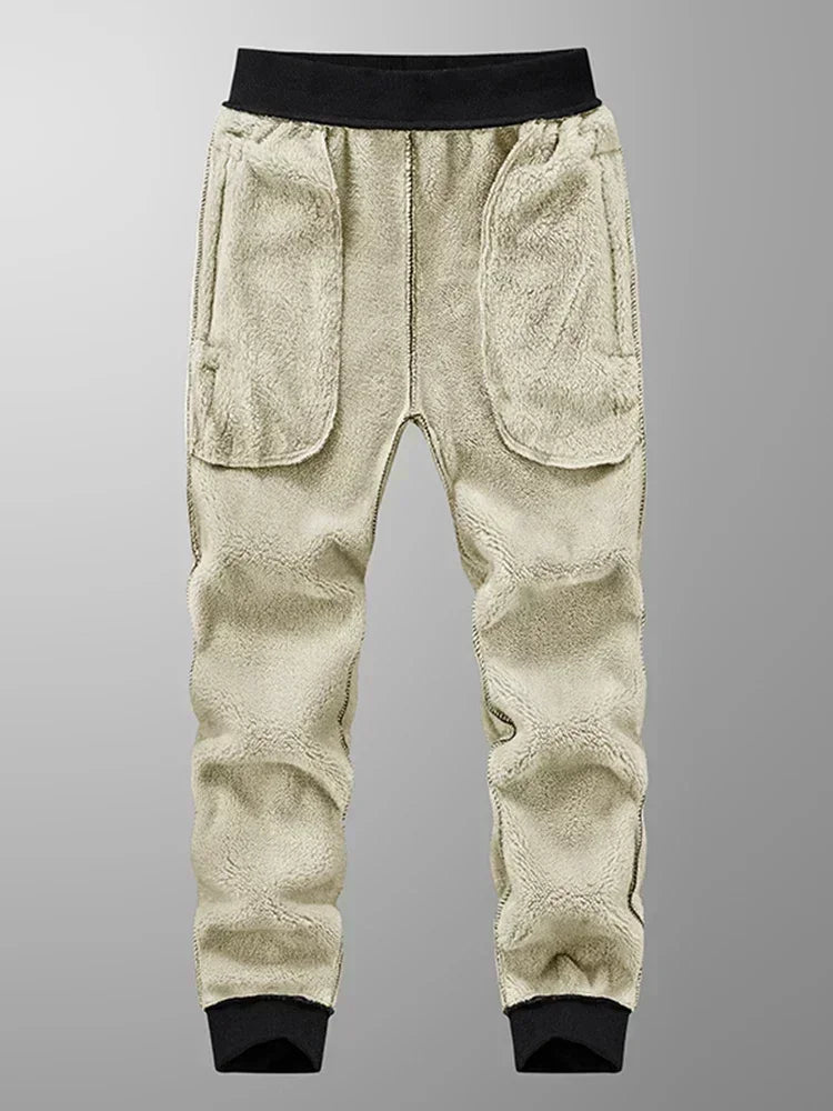 Winter Men's Sweatpants Thick Warm Fleece Joggers Sportswear Zip Pockets Cotton Casual Track Pants Plus Size 6XL 7XL 8XL - Colouronova