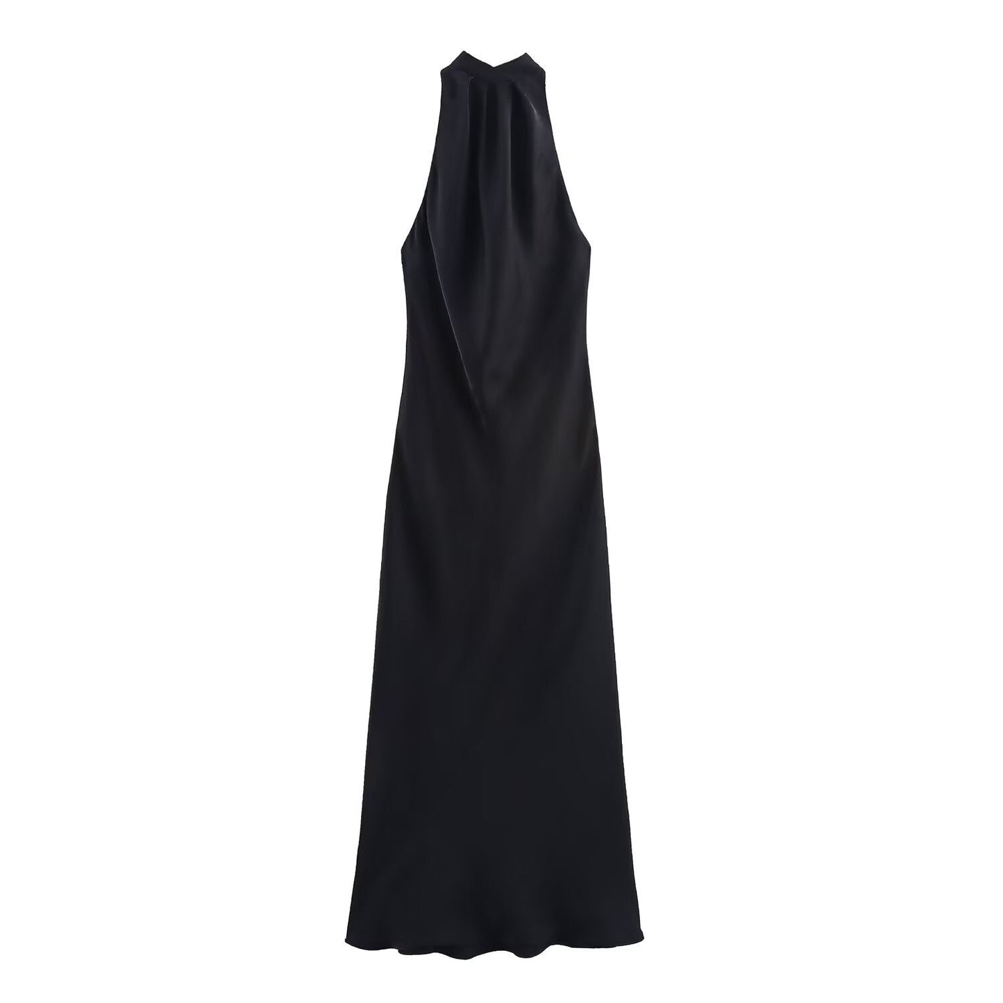 Women's Satin Halter Neck Dress Colouronova