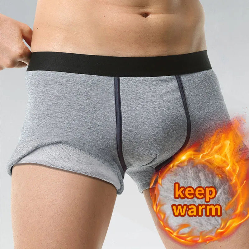 Men's autumn and winter warm and thick velvet underwear, warm and warm, solid color, comfortable and breathable, flat leg pants - Colouronova