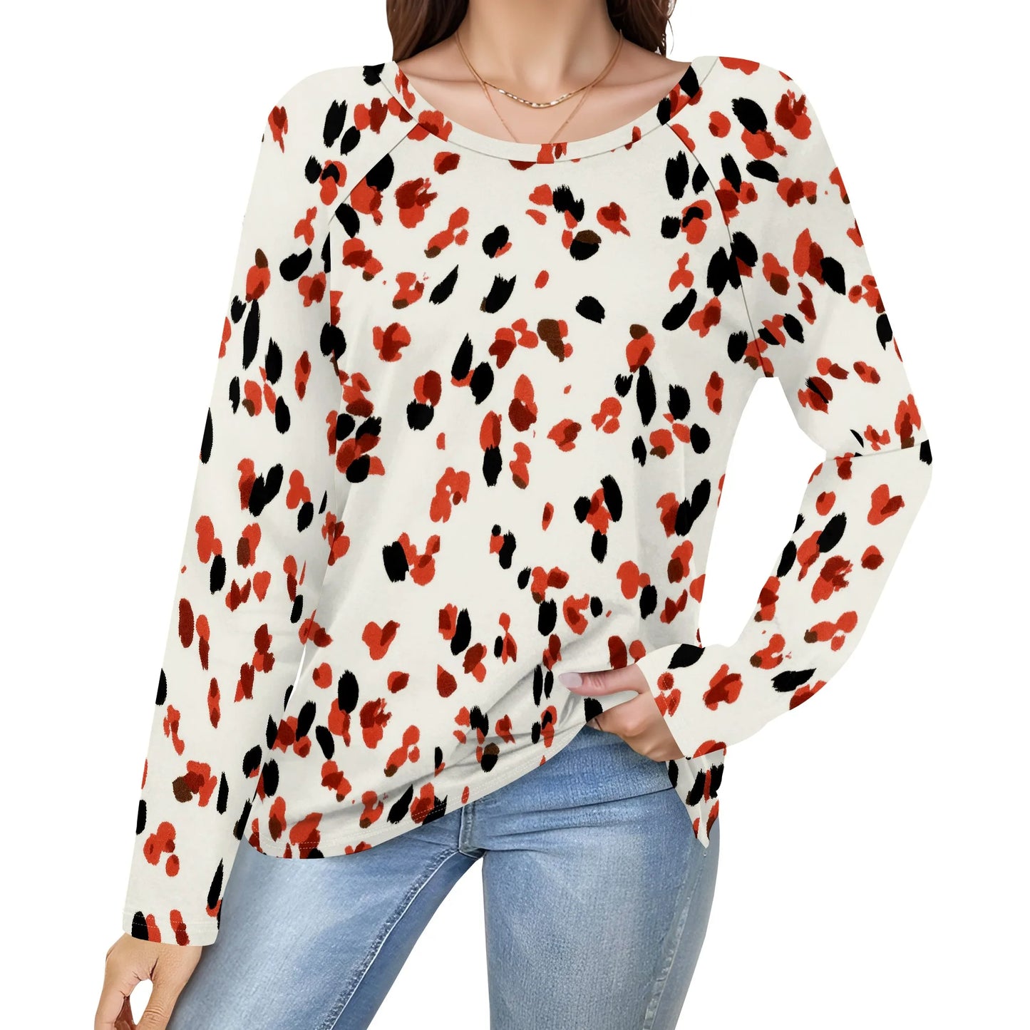 Women's Puff Long Sleeve Tunic Tops Pleated Crew Neck Blouses Dressy Casual Loose Fit Winter and Spring Shirts - Colouronova