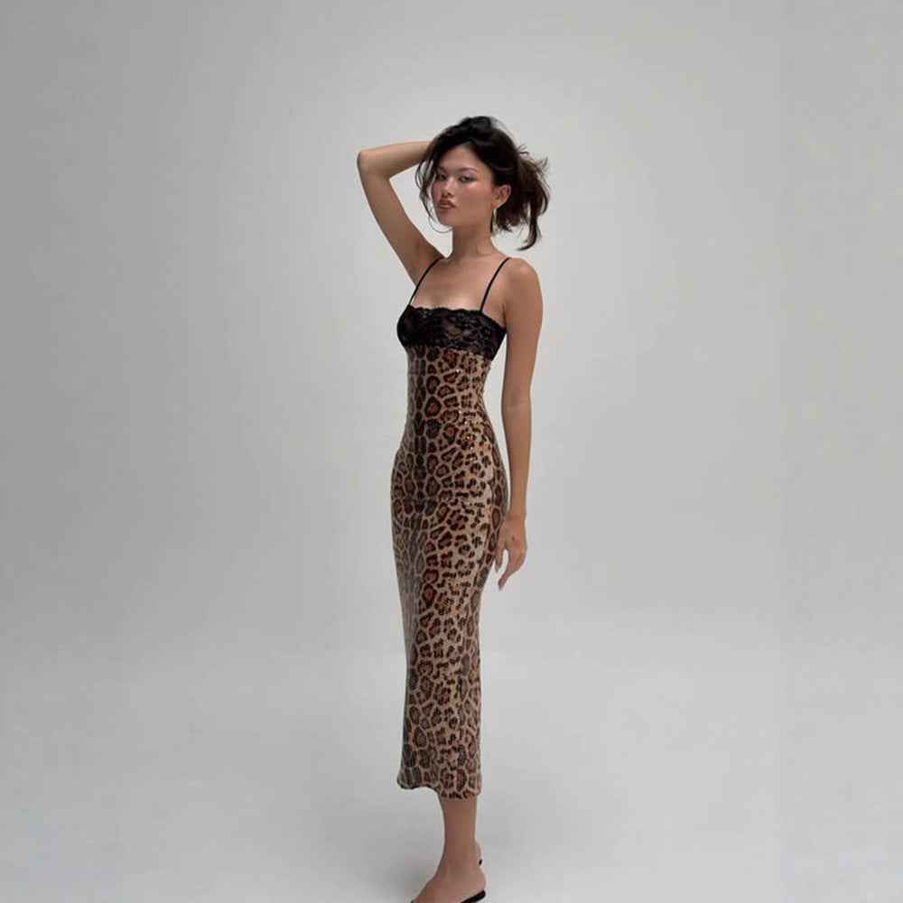Sequin Leopard Print Dress