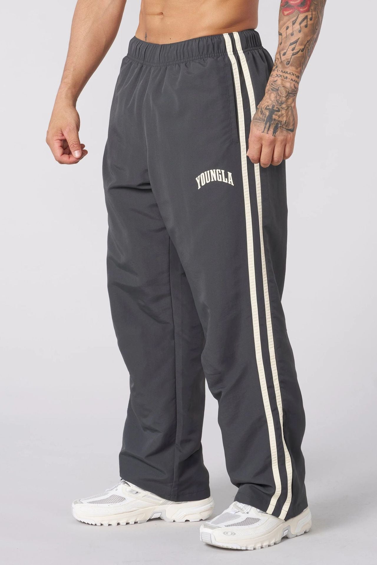 Double-strip stitched printed casual pants Colouronova