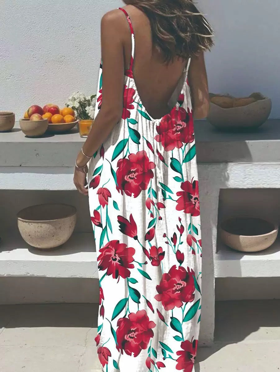 Womens Strappy Backless Maxi Dress Colouronova