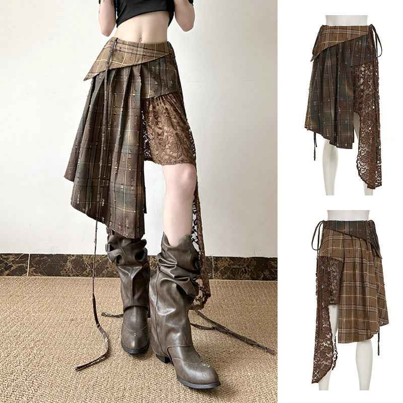 Asymmetrical High Waist A-Line Skirt