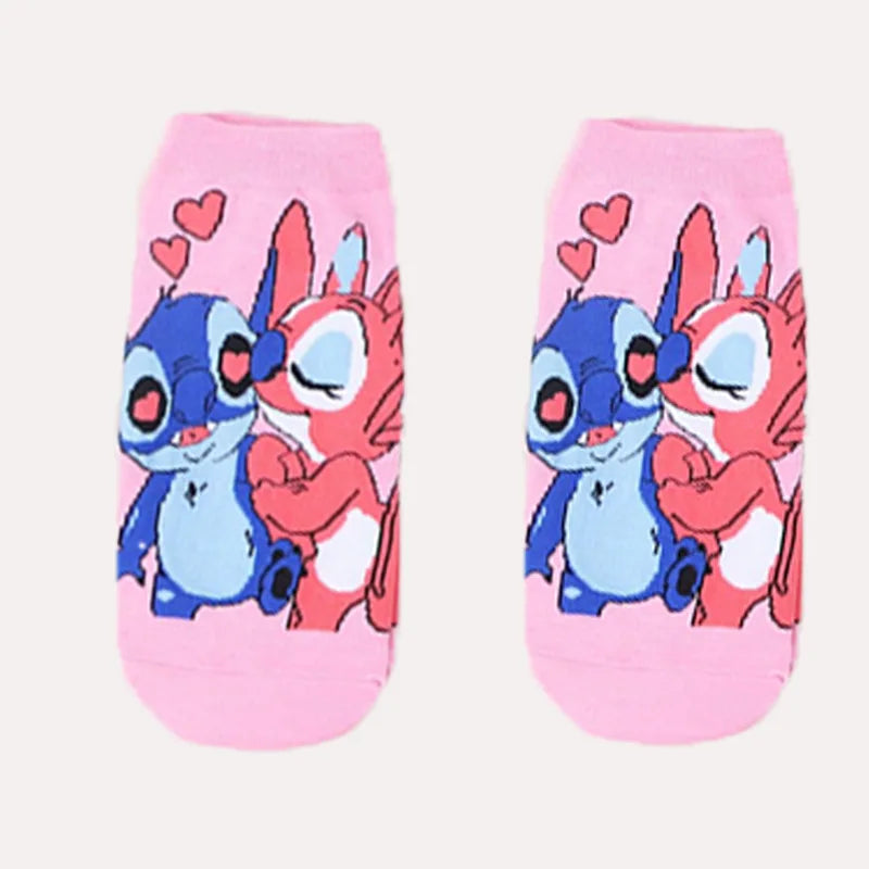 Disney Stitch Children's Short Socks Anime Men Women Short Socks Cute Casual Breathable Shallow Mouth Ship Socks Birthday Gift - Colouronova
