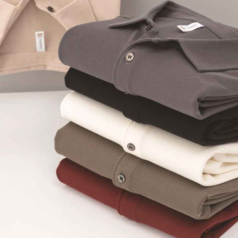 Customizable Long Sleeve Polo Shirt for Men