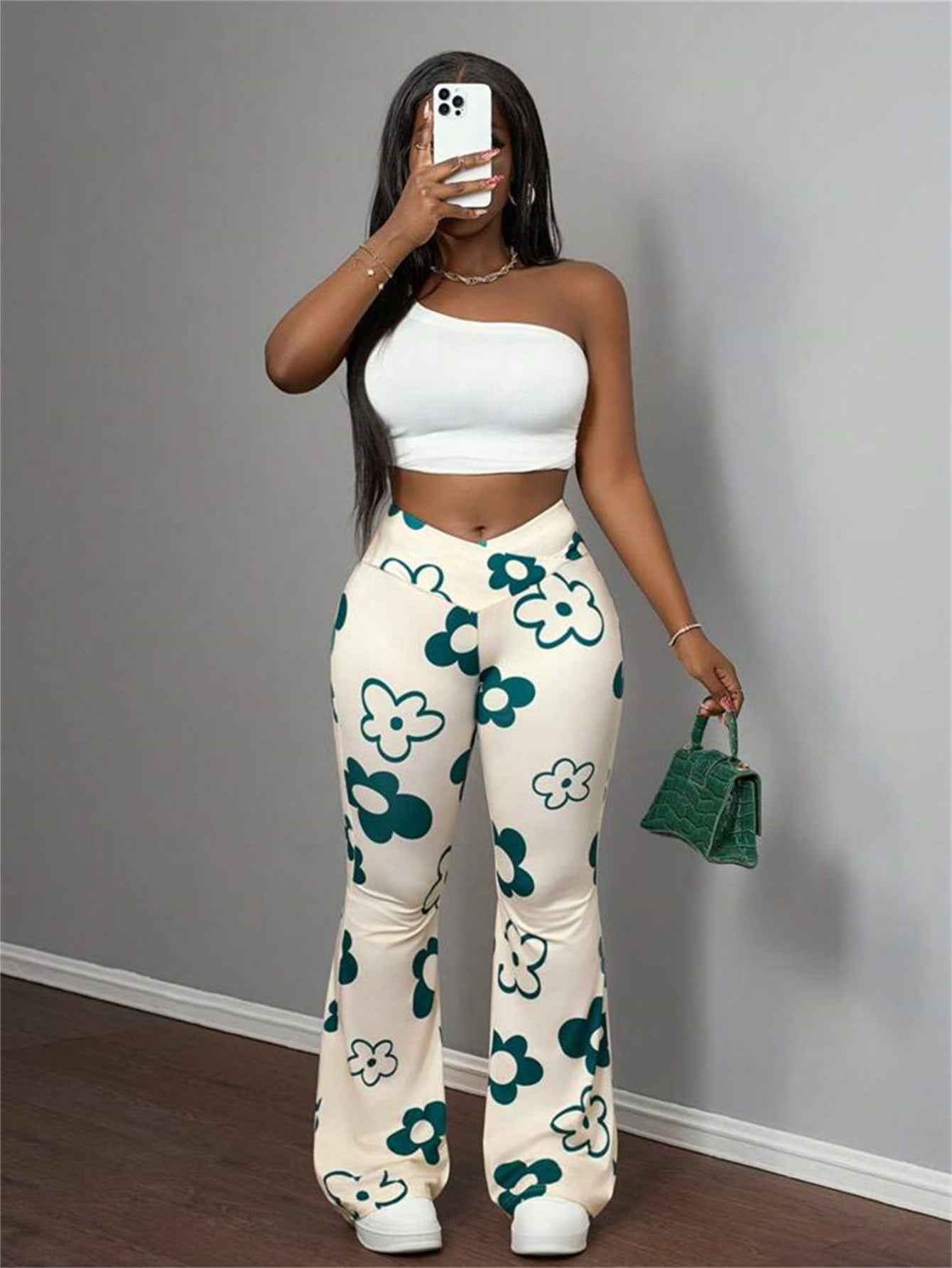 Women's Printed Casual Trousers with Stretch Fit