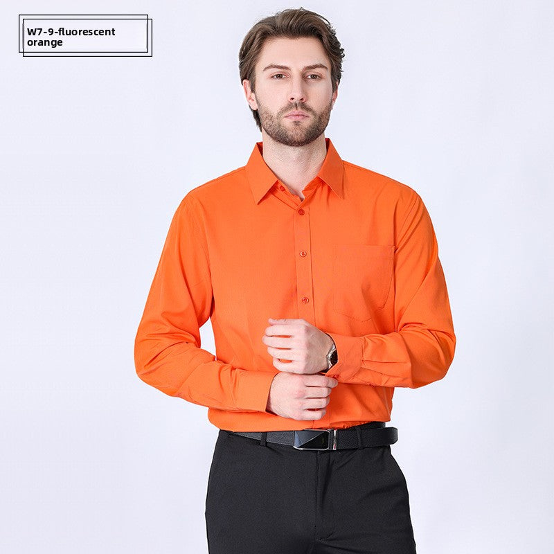 Men's Long-Sleeve Anti-Wrinkle Business Casual Shirt Colouronova