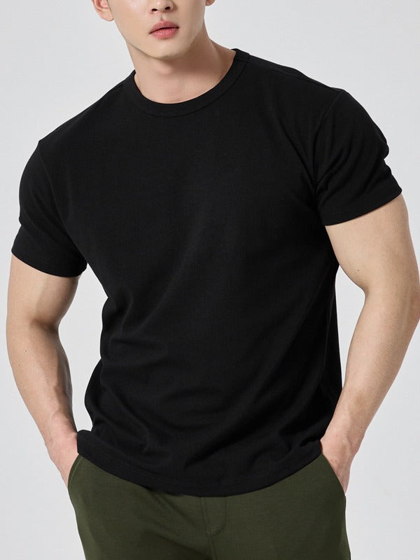 Men's short-sleeved round-neck fitness exercise Colouronova