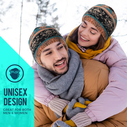 Cold Weather Running Caps Winter Thermal Plush Beanies Windproof Ski Soft Skull Cap Sports Cycling Hiking Camping Slouchy Hats - Colouronova