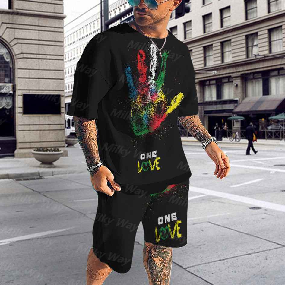 Men's 3D Digital Printing Casual Set