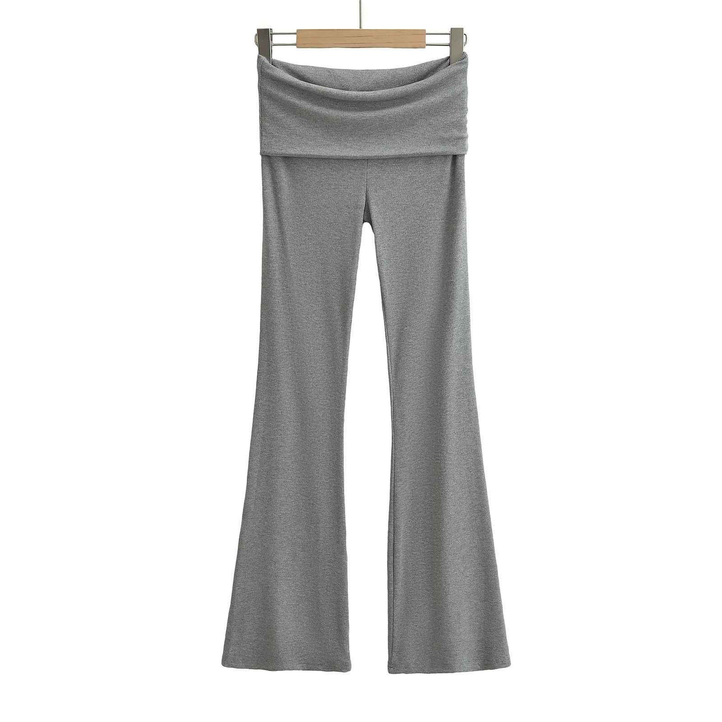 Women's Double Waist Flared Sports Pants