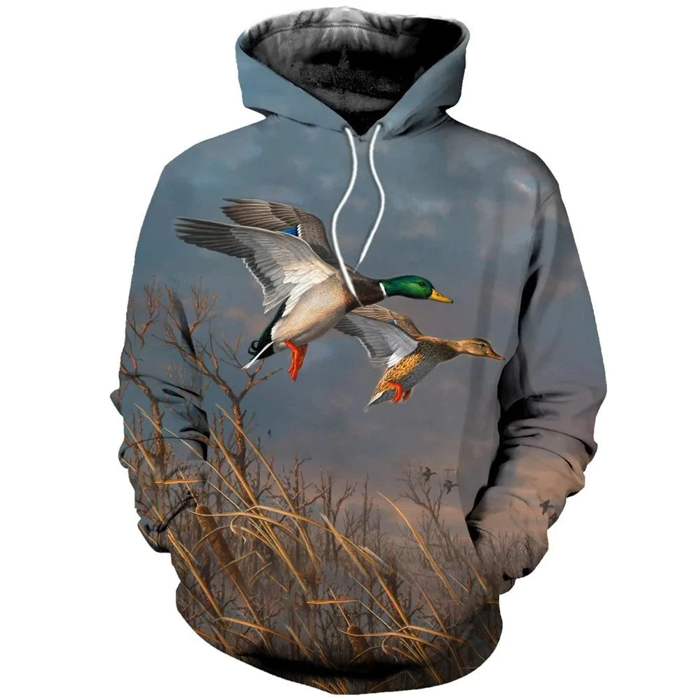 Beautiful Duck Hunting 3D All Over Printed Unisex Deluxe Hoodie Sweatshirt Zip Pullover Casual Tracksuit sudadera hombreYK13 Colouronova