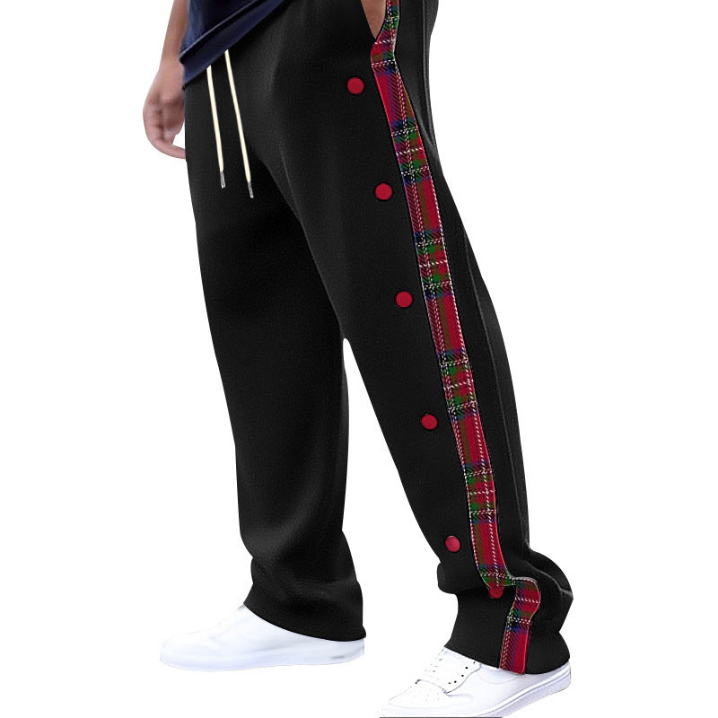 Pants with contrasting color patchwork patterns Colouronova