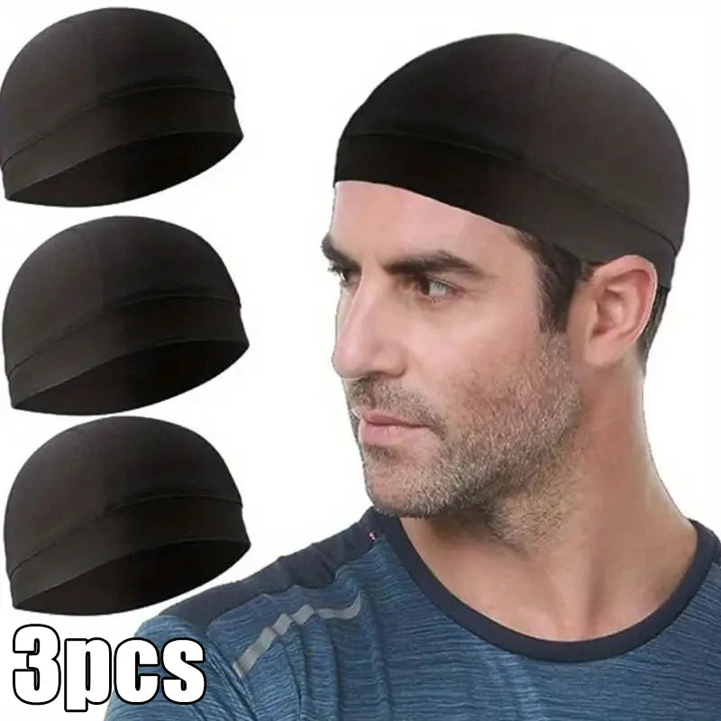 1/3pcs Motorcycle Helmet Inner Cap Hat Quick Dry Breathable Hat Racing Cap Under Helmet Beanie Cap Motocross Motor Helmet Hat - Colouronova