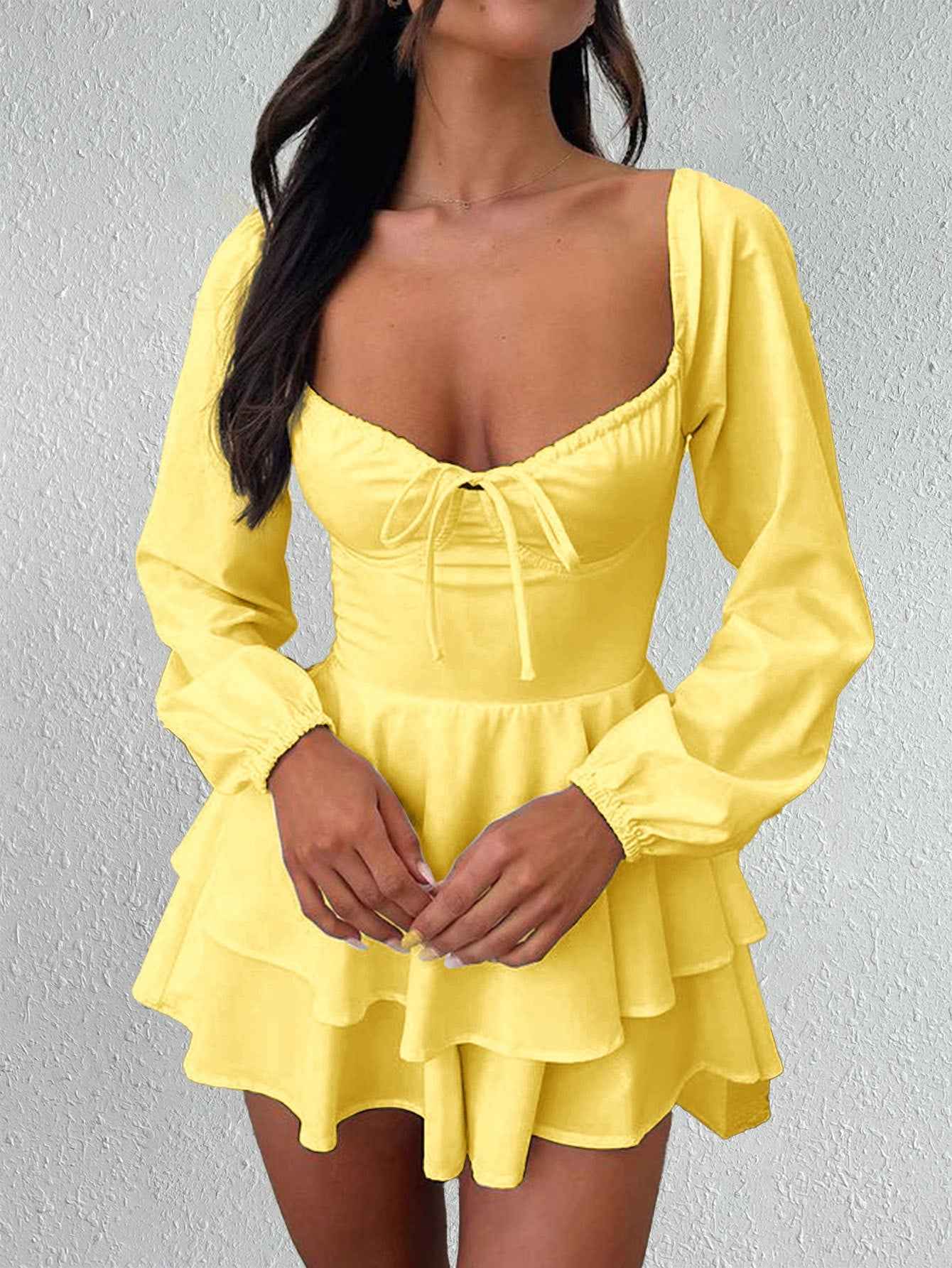 Elegant Backless Drawstring Long Sleeve Jumpsuit