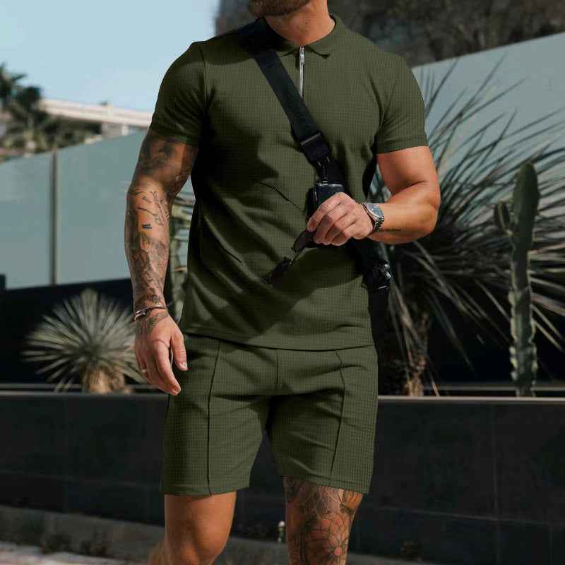 Loose lapel T-shirt suit for men