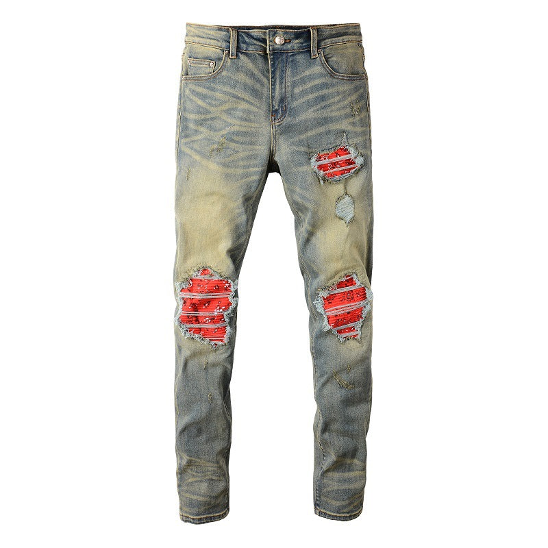 Street-style casual denim trousers Colouronova