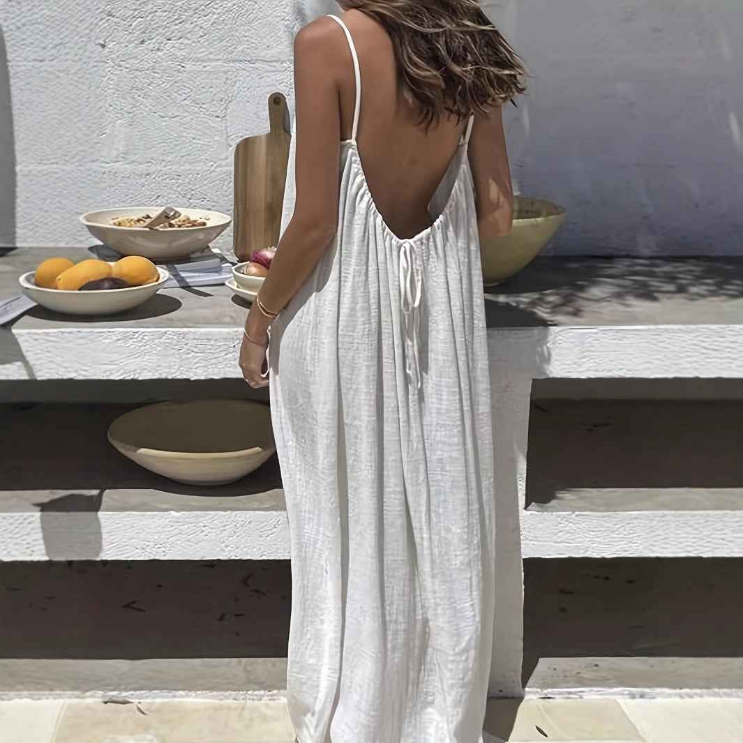 Women's Backless Suspender Home Dress