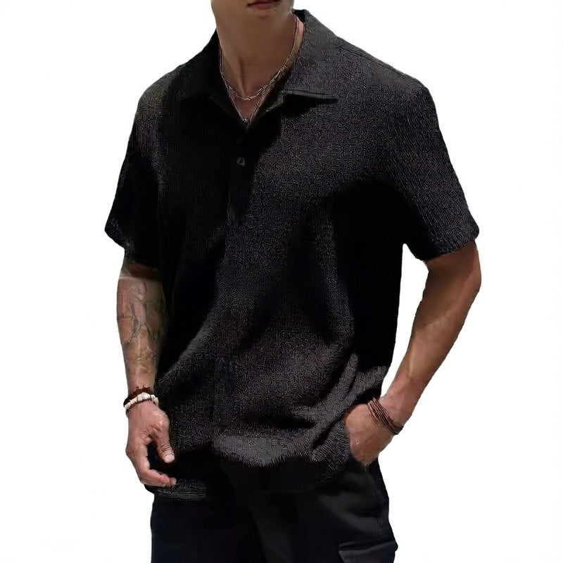Men's solid-color short-sleeved shirt Colouronova