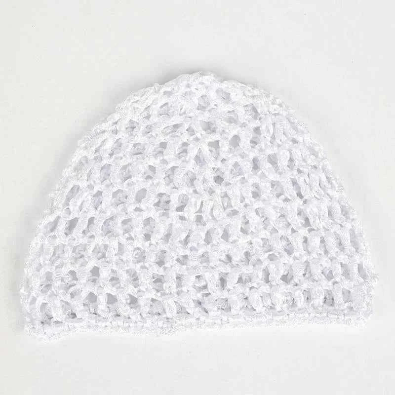R1WE Hollowout Crochet Brimless Hat Simple Skull Cap Breathable Knitted Hat for Autumn Winter Fashion Hair Net Sleep Headwear