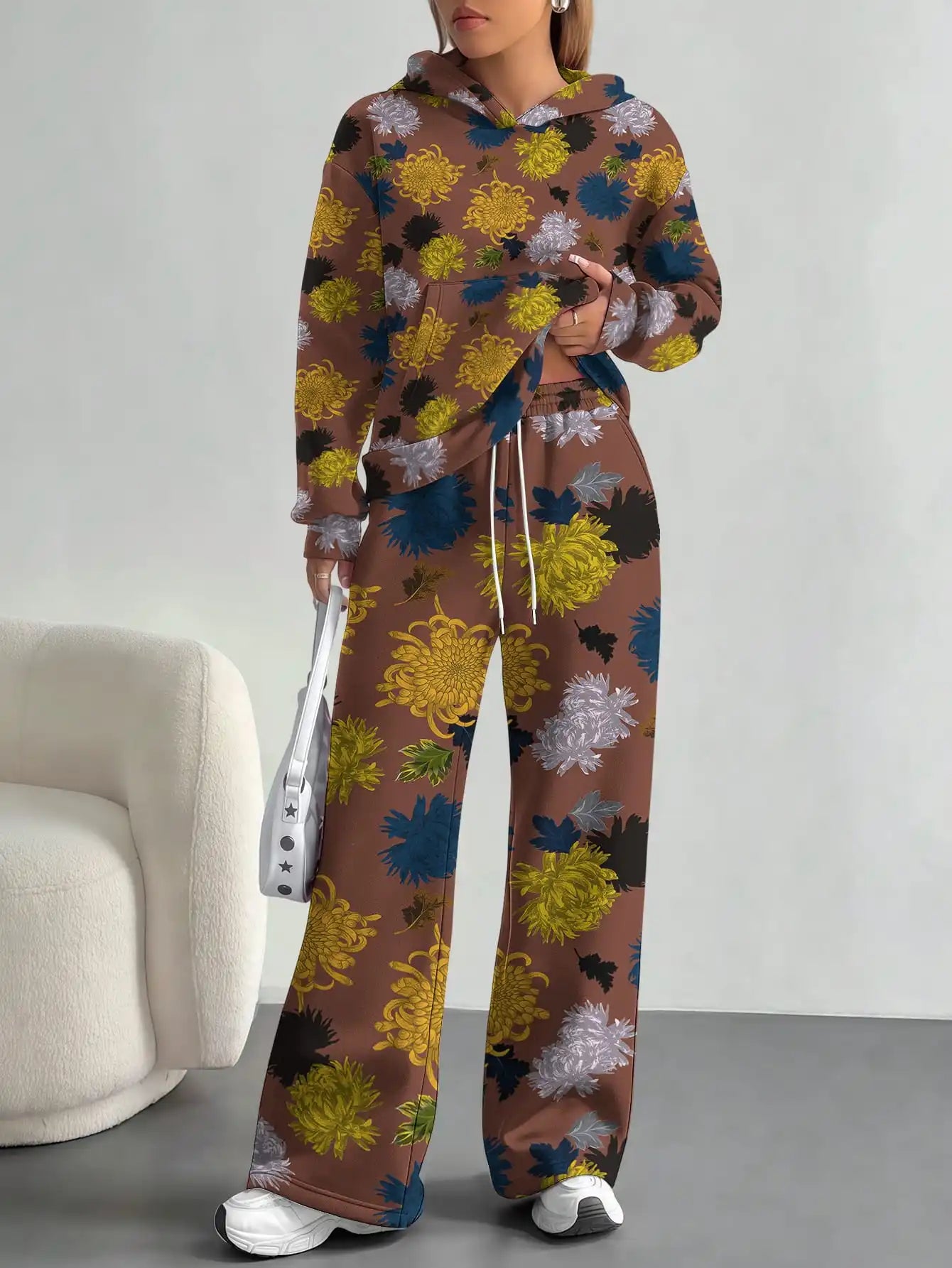 Retro ethnic style foreign trade 2025 floral pattern new hot style autumn and winter new fashion casual European and American - Colouronova