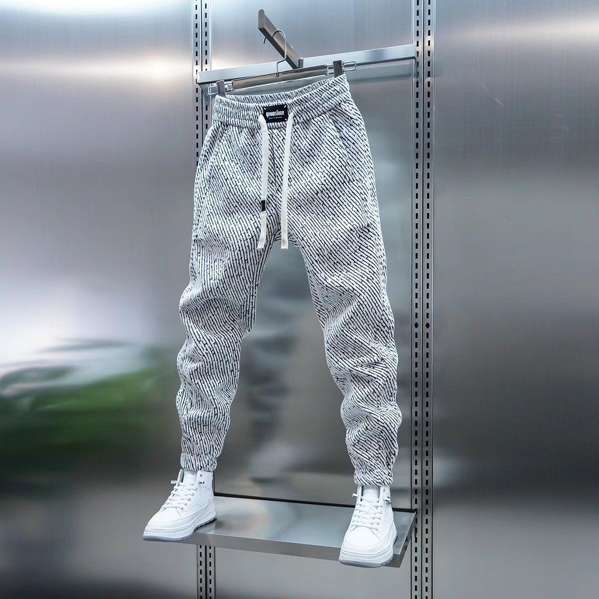 Chanel Style Striped Sweatpants Men Loose Casual Trousers Colouronova