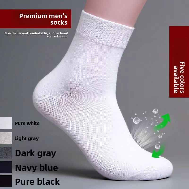 Breathable, moisture-wicking and odor-resistant men's cotton socks