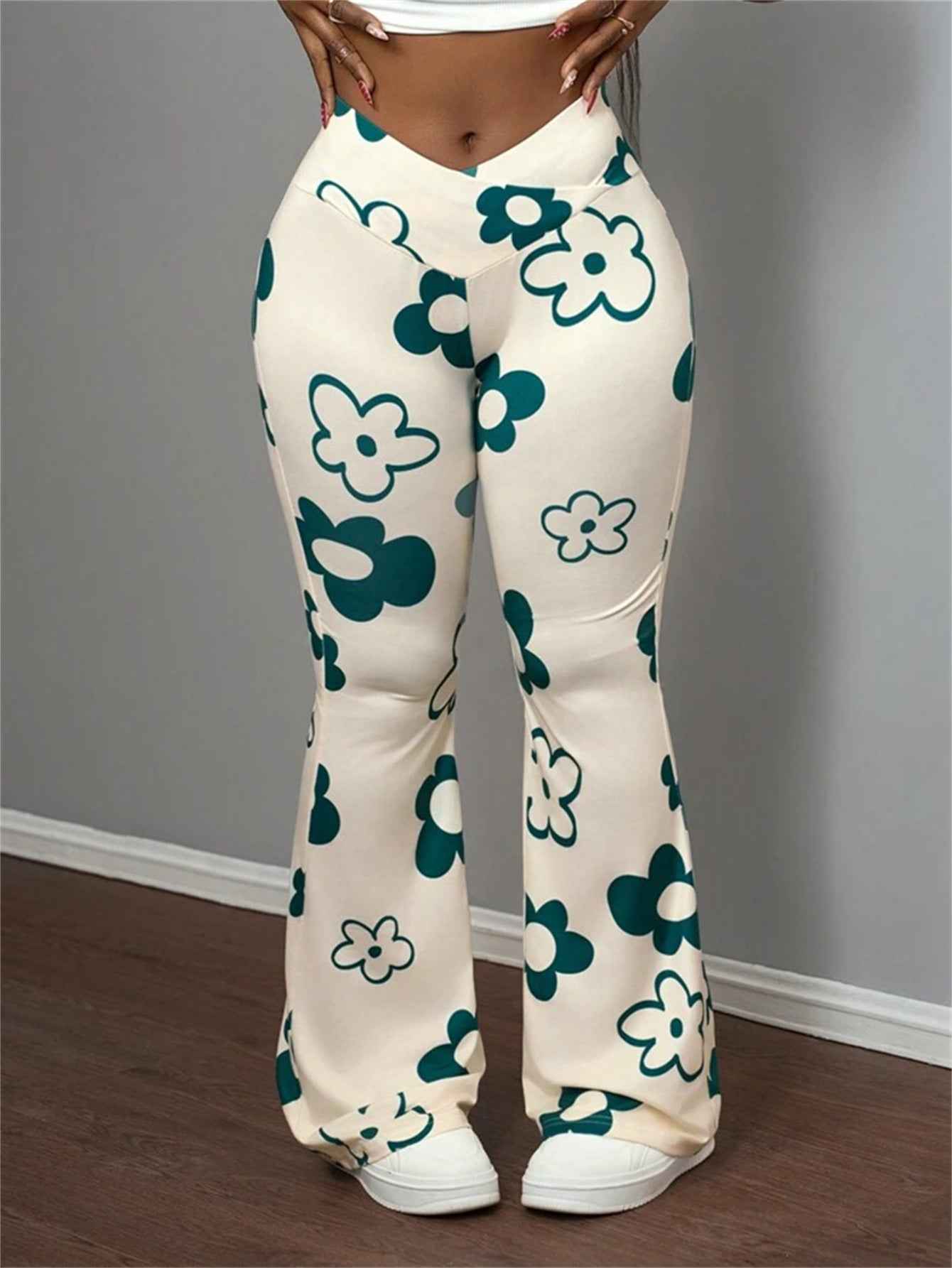 Women's Printed Casual Trousers with Stretch Fit