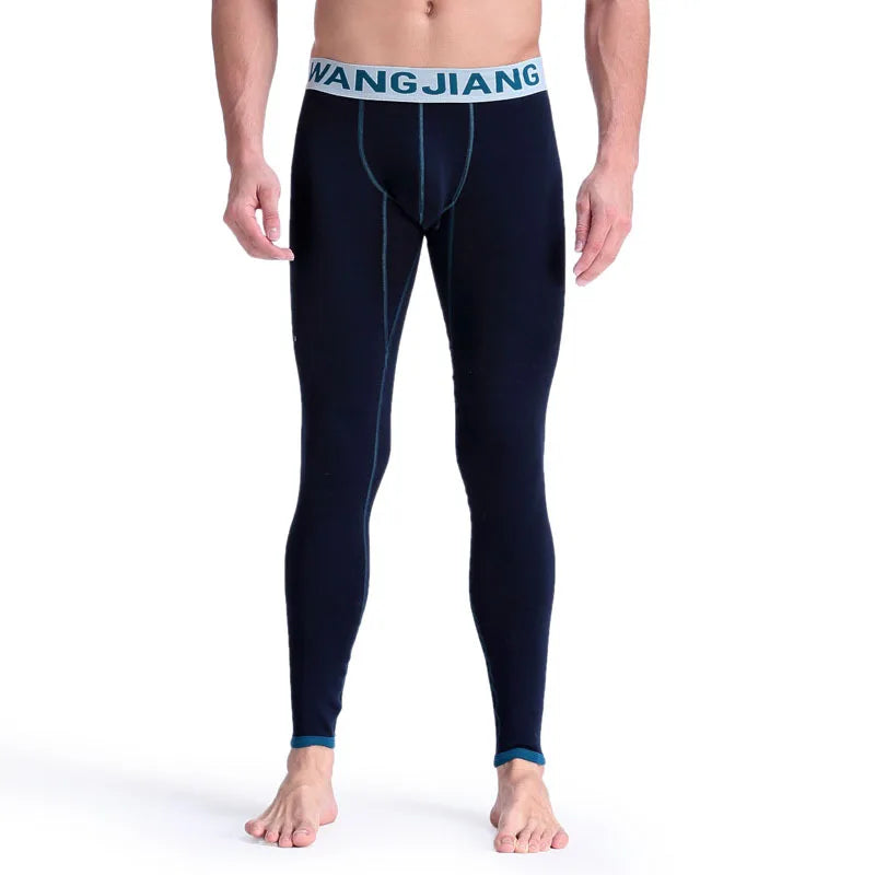 Mens Thermal Underwear Thickened Cotton Pants Youth Autumn Winter Elastic Slim-Fitting Leggings Thick Thermo Long Johns - Colouronova