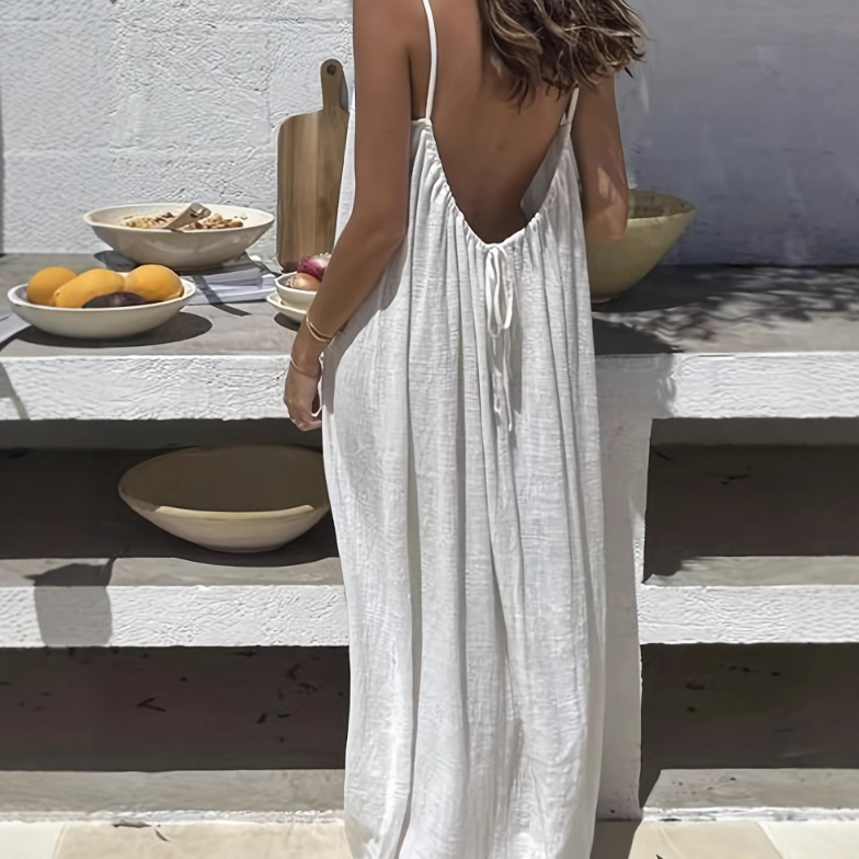 Women's Backless Suspender Home Dress Colouronova