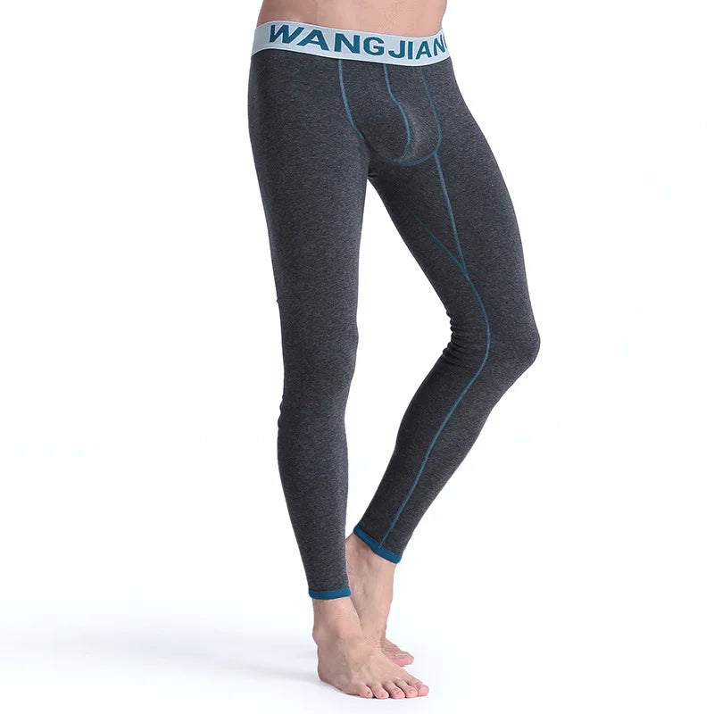 Mens Thermal Underwear Thickened Cotton Pants Youth Autumn Winter Elastic Slim-Fitting Leggings Thick Thermo Long Johns - Colouronova