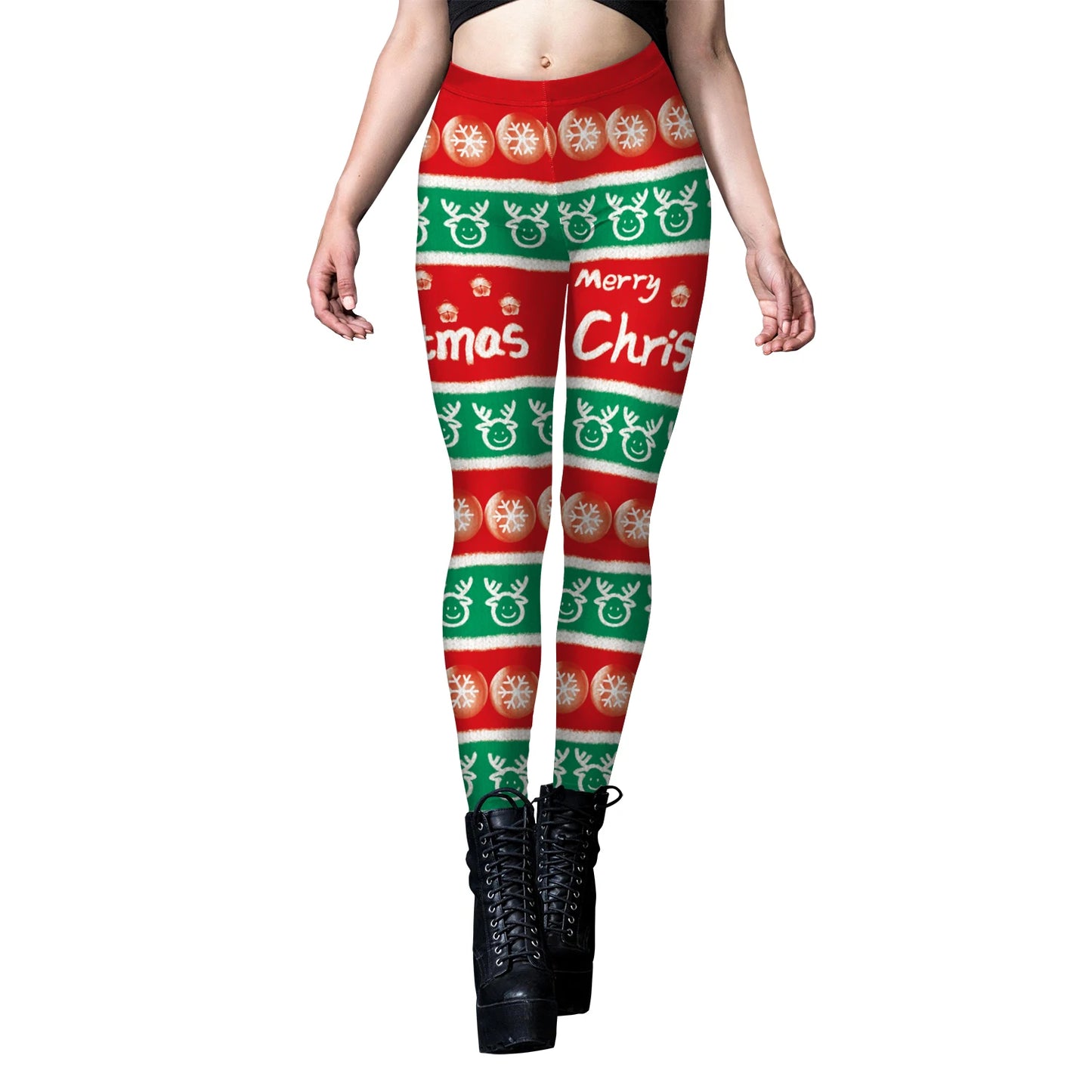 Phantasy Vintage Women Christmas Leggings Autumn Winter Women Xmas Pants Sexy Tights Trousers Festival Party Carnival Leggings - Colouronova