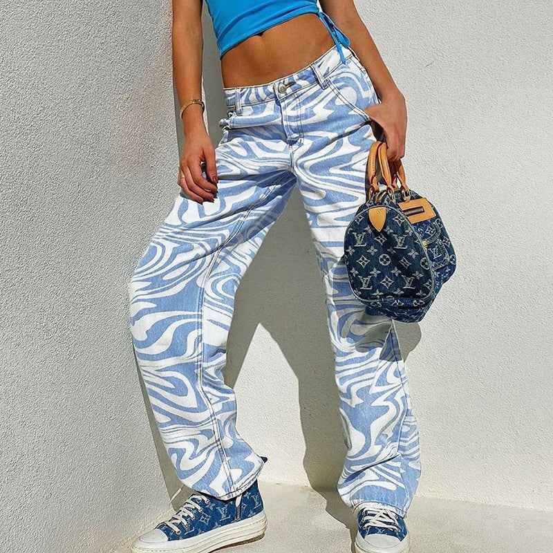 Women's High Waist Straight Leg Jeans