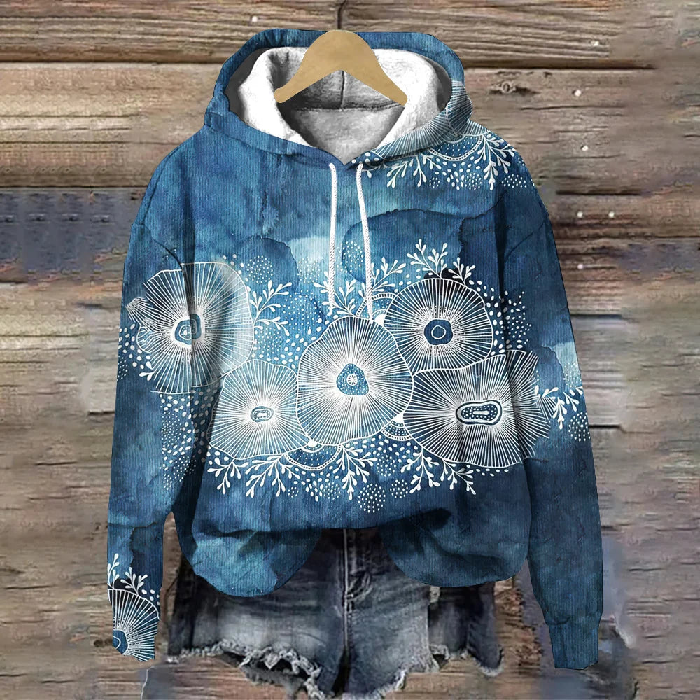 Sea Animal Pattern Women's Hoodie Fashion Women Clothing Tops Autumn/Winter Pullover Hoodies Casual Loose Women's Sweatshirts - Colouronova