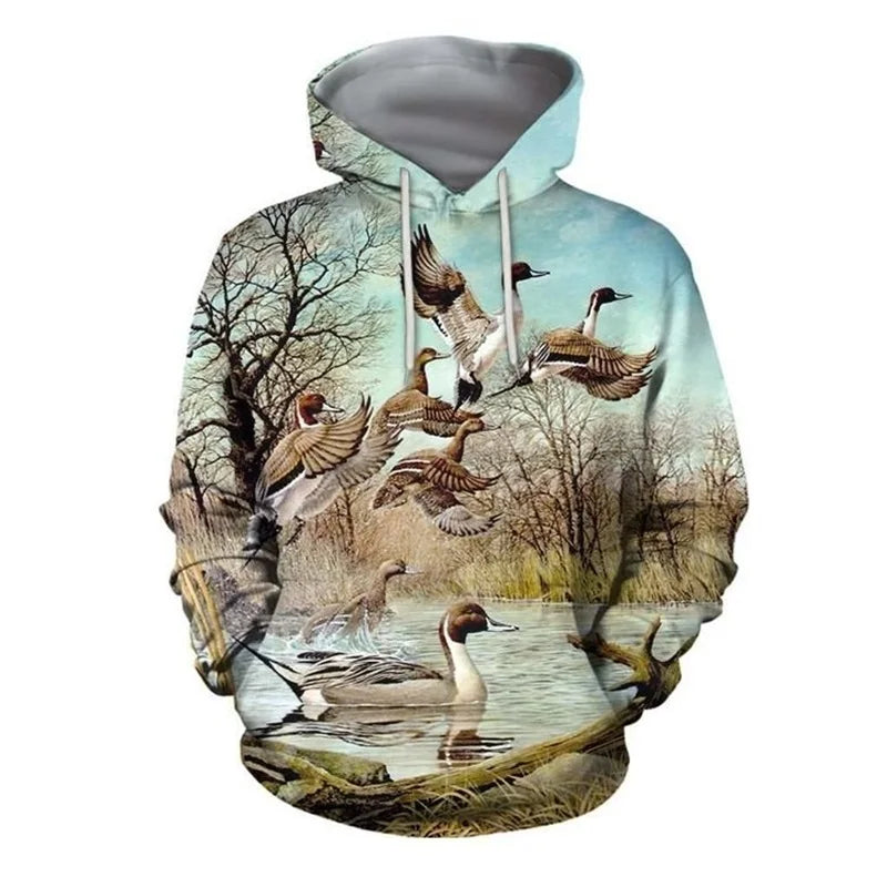 Beautiful Duck Hunting 3D All Over Printed Unisex Deluxe Hoodie Sweatshirt Zip Pullover Casual Tracksuit sudadera hombreYK13 - Colouronova