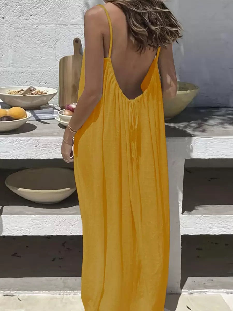 Womens Backless Loose Knit Dress Colouronova