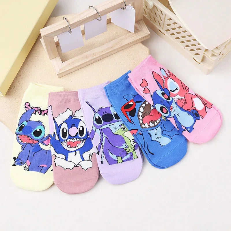 Disney Stitch Children's Short Socks Anime Men Women Short Socks Cute Casual Breathable Shallow Mouth Ship Socks Birthday Gift - Colouronova