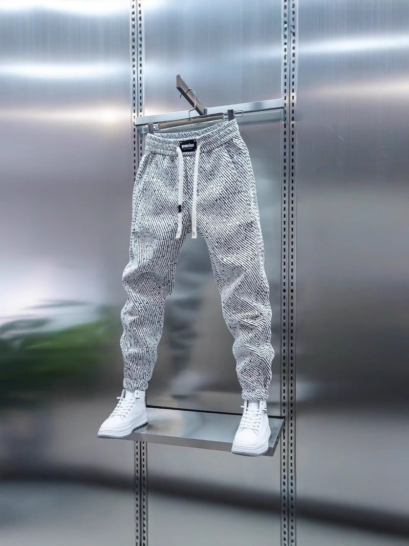 Chanel Style Striped Sweatpants Men Loose Casual Trousers Colouronova