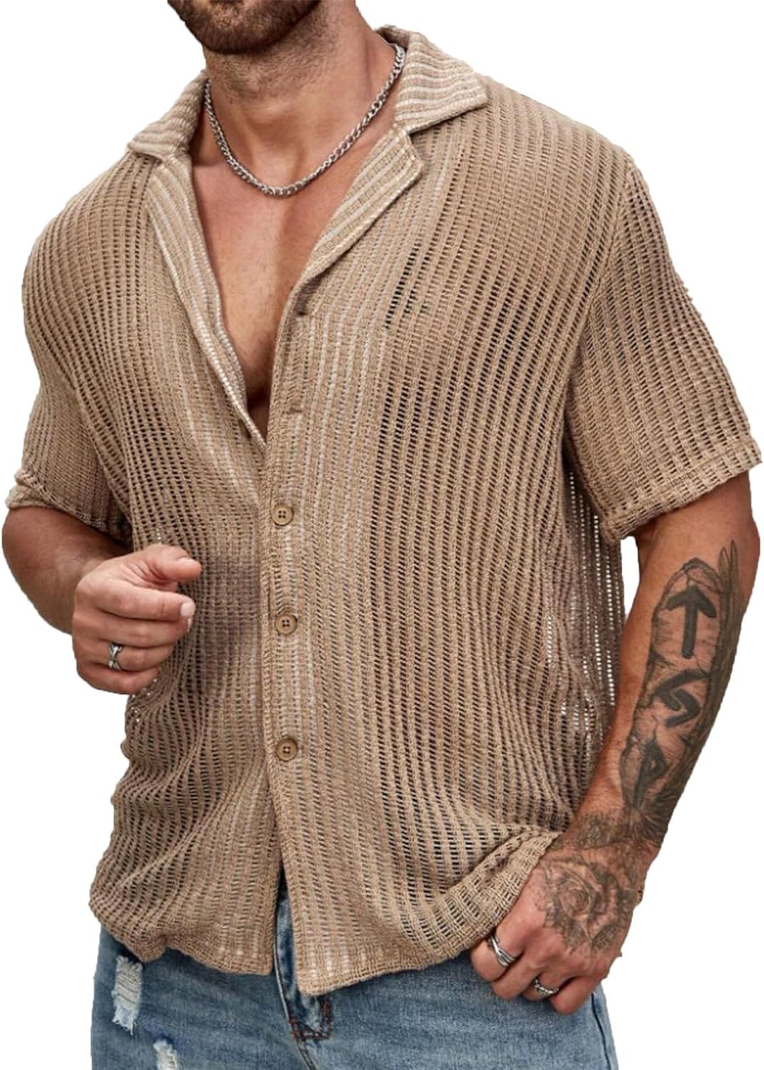 Mens Knitted Shirt Colouronova