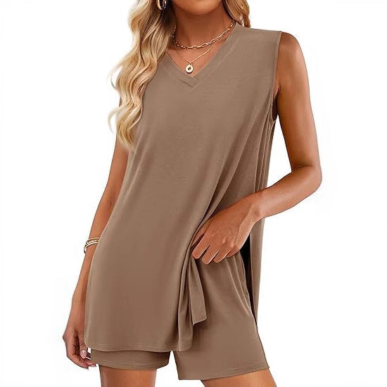 V-neck Sleeveless Top Colouronova
