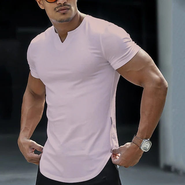 V-neck Men's Casual T-shirt Colouronova
