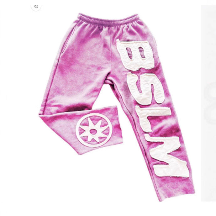 Letter print loose pants Colouronova
