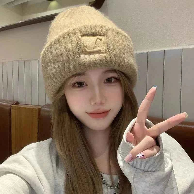 Solid Color Hats Autumn Winter Warm Cap For Women Girls Simple Outdoors Warm Caps Fashion Versatile Daily Casual Caps Gifts