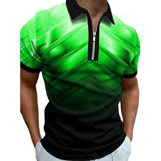 Men's 3D digital printed street short-sleeved shirt Colouronova