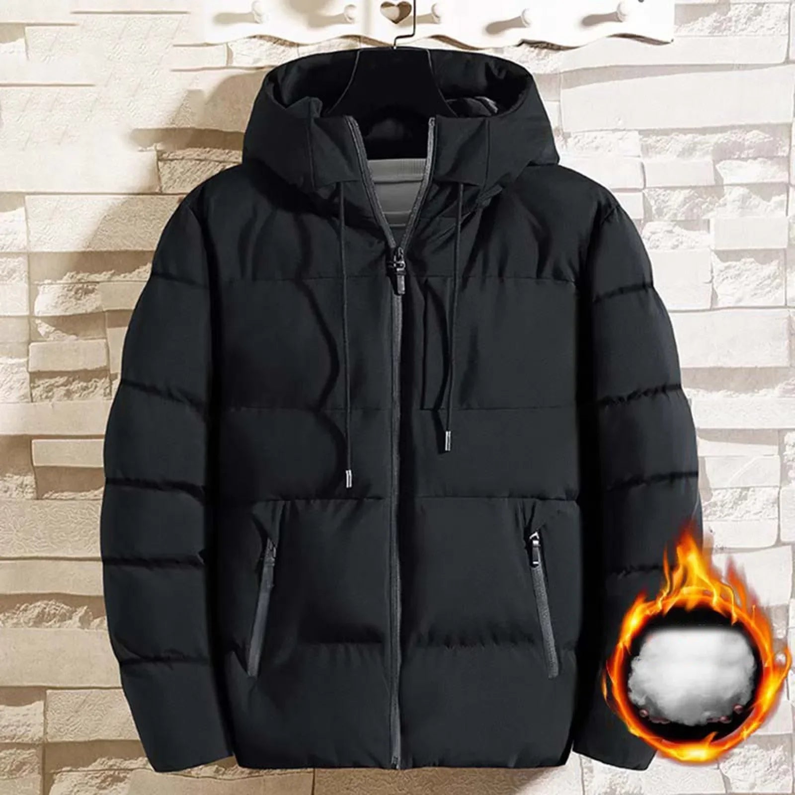 Men'S Autumn Winter New Jacket Thick Down Cotton Jacket Warm Cotton Jacket Top Korean Thickened Down Cotton-Padded Coat - Colouronova