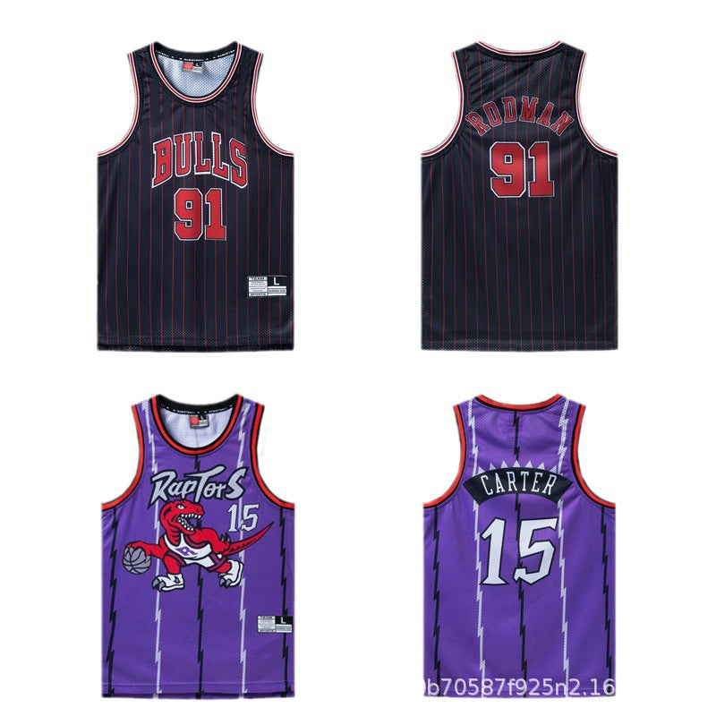American Retro Mesh Jersey Iverson Maddie Kobe Curry Butler James Digital Print Basketball Vest Colouronova