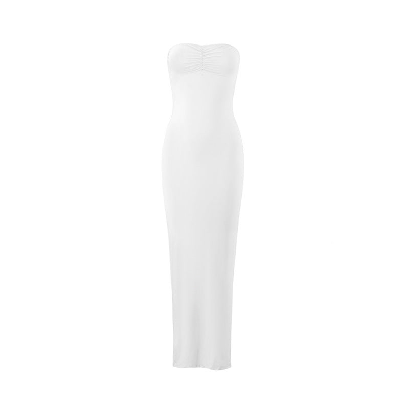 long solid color dress Colouronova